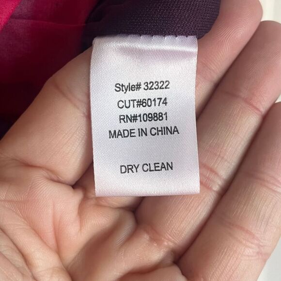 Oleg Cassini Vintage Sheath Dress Size 2 Multicolor Sheer Sleeves - Picture 3 of 8